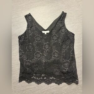 White House Black Market Elegant Black Lace Blouse